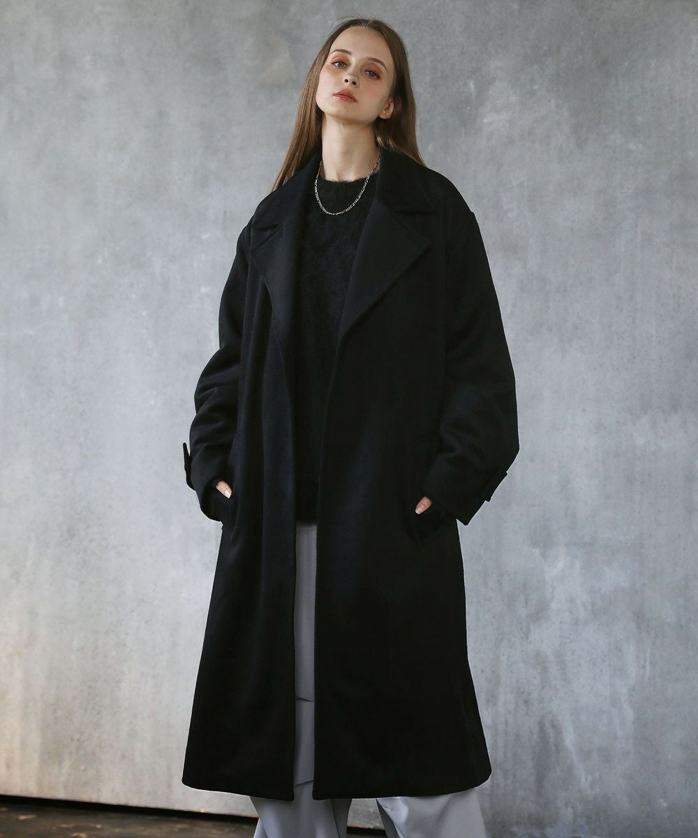 ⭐*︎様 【未使用品】ALCINDOR MATERIALS/タイロッケンコート cation melange stand collar tielocken long coat / カチオンメランジ